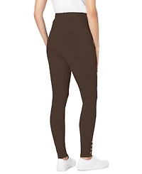 Woman Within Plus Stretch Cotton Snap-Trim Legging