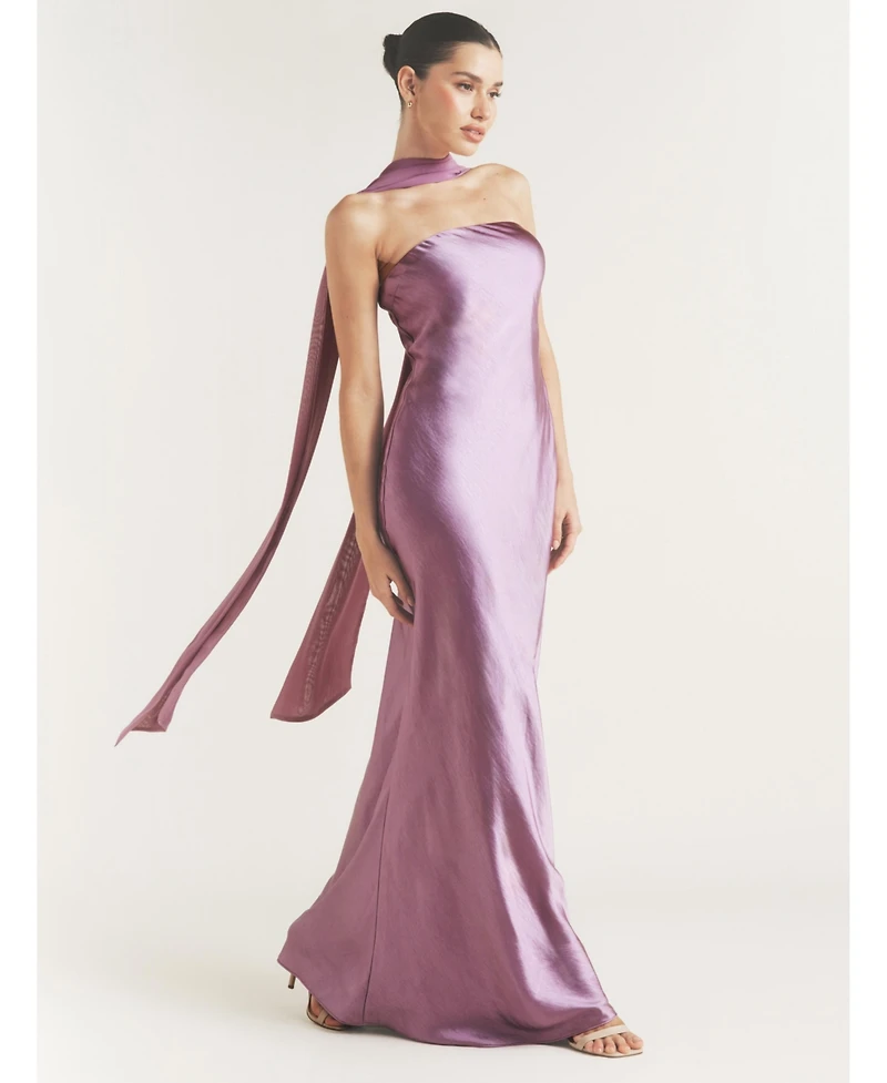 Six Stories Women's Bandeau Satin Bridesmaid Dress
