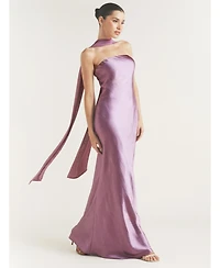Six Stories Women's Bandeau Satin Bridesmaid Dress