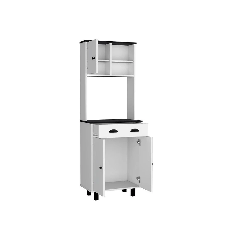 We Have Furniture Kitchen Pantry Naomi, Kitchen, White / Black