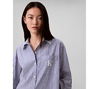 Calvin Klein Jeans Women's Poplin Relaxed Button Down Shirt