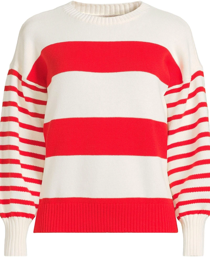 Lands' End Plus Drifter Jersey Crewneck Sweater