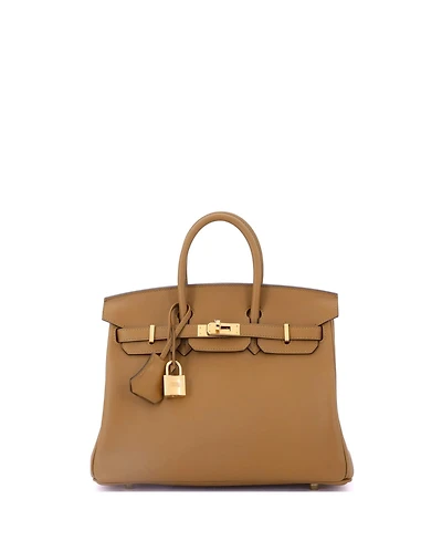 Pre-Owned Hermes Birkin 25 Handbag Brown Swift with Gold Hardware
