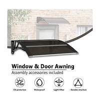 vidaXL Door Canopy Black 31.5"x29.5" Polycarbonate