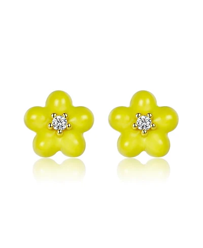Anna Zuckerman Petit Daisy Yellow Earrings