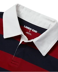 Lands' End Big Boys Husky Long Sleeve Collared Rugby Shirt