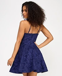 Katia Rae Juniors' Jacquard Strappy Fit & Flare Dress