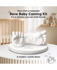 KeaBabies Reve Baby Casting Kit Hands and Feet Mold, 3D Hand 0-9 Months with Wood Base, Bpa-Free Keepsake