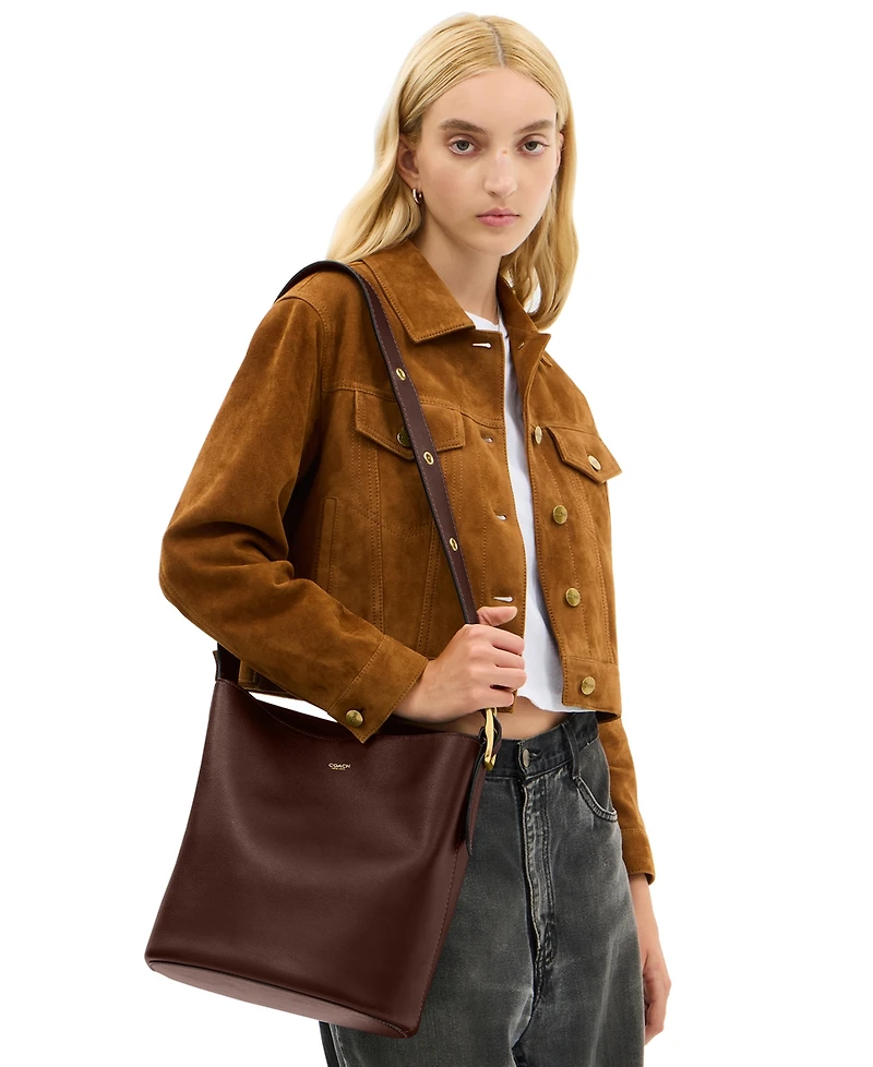 Coach Bleecker Medium Leather Bucket Bag