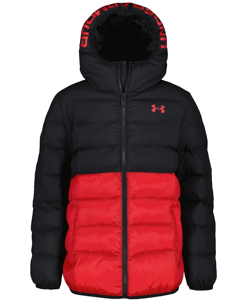 Under Armour Big Boys Pronto Color Block Full Zip Puffer Jacket