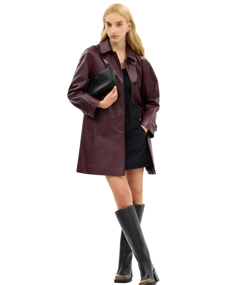 Coach Plaza Small Leather Shoulder Bag