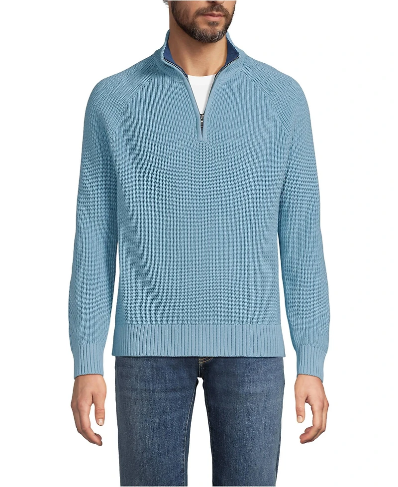 Lands' End Big & Tall Drifter Quarter Zip Sweater