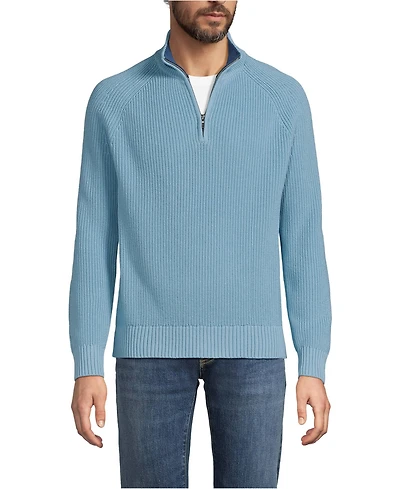 Lands' End Big & Tall Drifter Quarter Zip Sweater