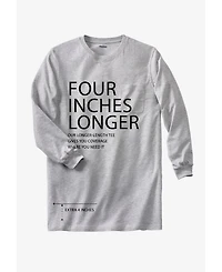 KingSize Men's Big & Tall Shrink-Less Lightweight Longer-Length Long-Sleeve Crewneck Pocket Tee