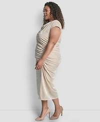 Dkny Plus Bungee Cord Ruched Midi Dress