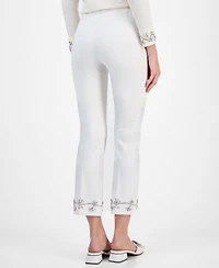 Anne Klein Women's Embellished Pull-On Kick-Flare Pants