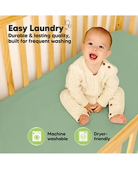 KeaBabies 2-Pack Protect+ Waterproof Crib Mattress Protector Covers, Quin Quilted Cotton Baby Topper, Toddler Sheets