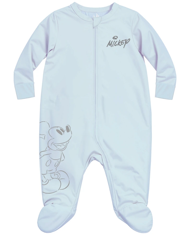 Disney Baby Boys 2-Piece Mickey Mouse Print Coverall and Hat Set