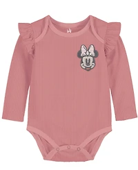 Disney Baby Girls and Boys 3-Pack Minnie Mouse Printed Bodysuits Set