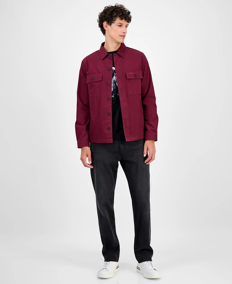 Hugo By Boss Men's Cotton Twill Oversized Shirt