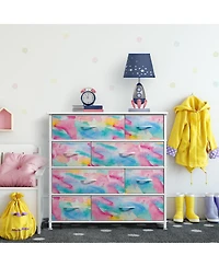 Sorbus Dresser with 8 Drawers - Storage Chest Organizer with Steel Frame, Wood Top, Handles, Fabric Bins