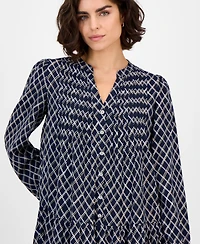 Nautica Jeans Women's Argyle Dot Tiered Dress