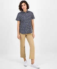 Nautica Jeans Women's Argyle Dot Camp Shirt