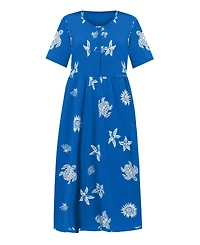 Woman Within Women's Stamped Empire Waist Dress