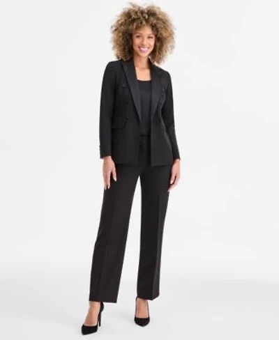 Anne Klein Blazer Mixed Media Top High Rise Pants