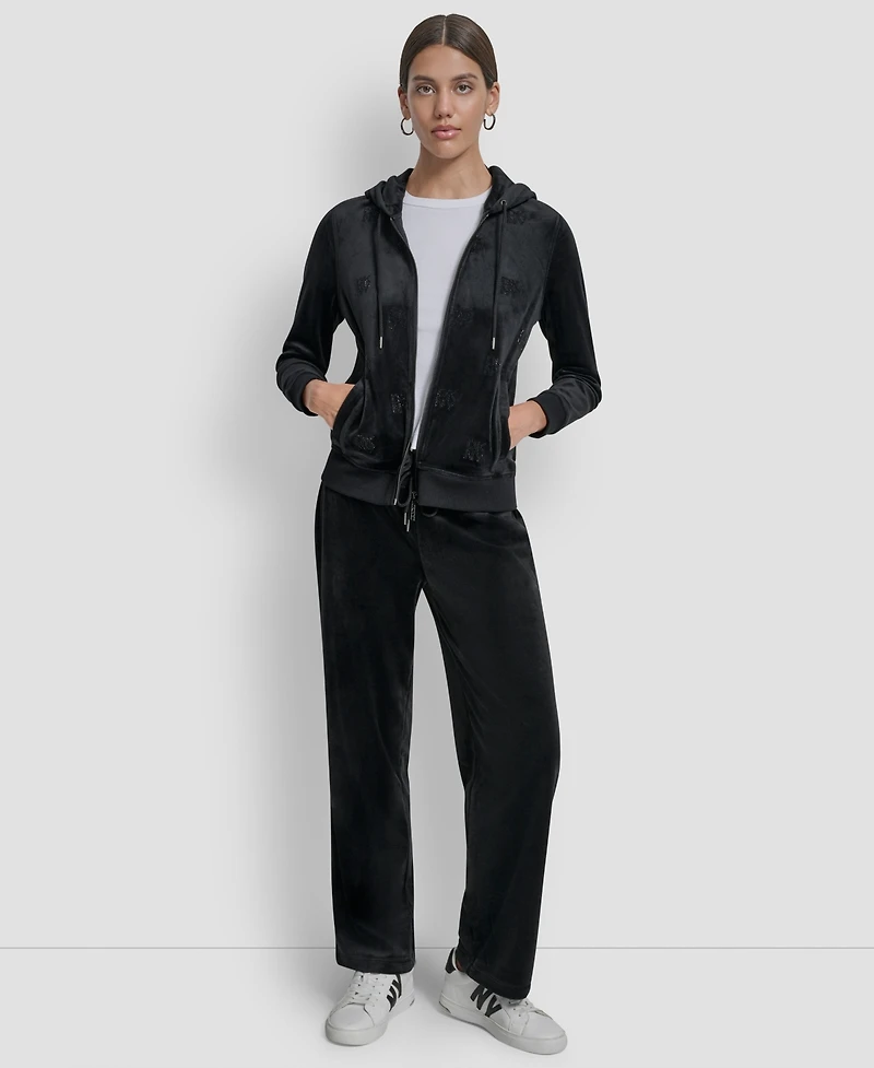 Dkny Jeans Petite Drawstring-Waist Velour Pants