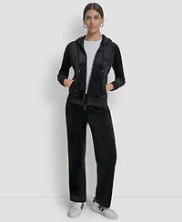 Dkny Jeans Petite Drawstring-Waist Velour Pants