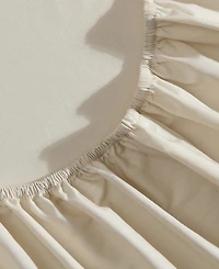 Nautica Solid Cotton Percale 3-Piece Sheet Set