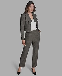 Bcbg Women's Open Front Long Ruffle Collar Jacket