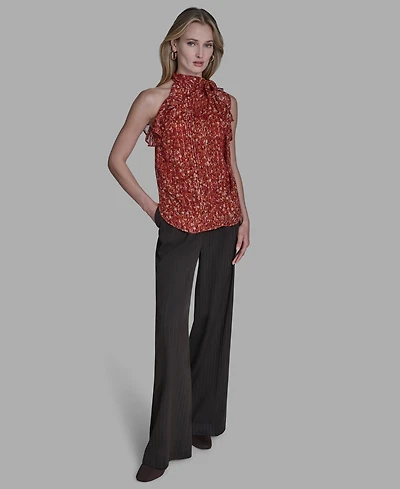 Bcbg Women's Printed Halter Neck Blouse