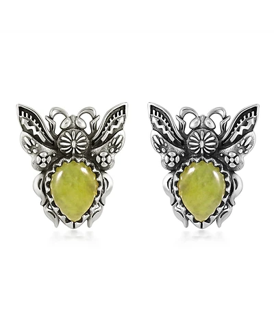 American West Jewelry Sterling Silver Yellow Jasper Bumblebee Stud Earrings