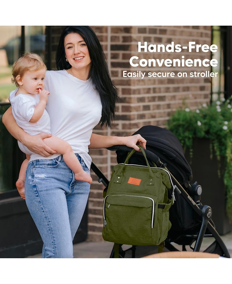 KeaBabies Original Diaper Bag Backpack, Multi-Functional Baby Bags with Changing Pad