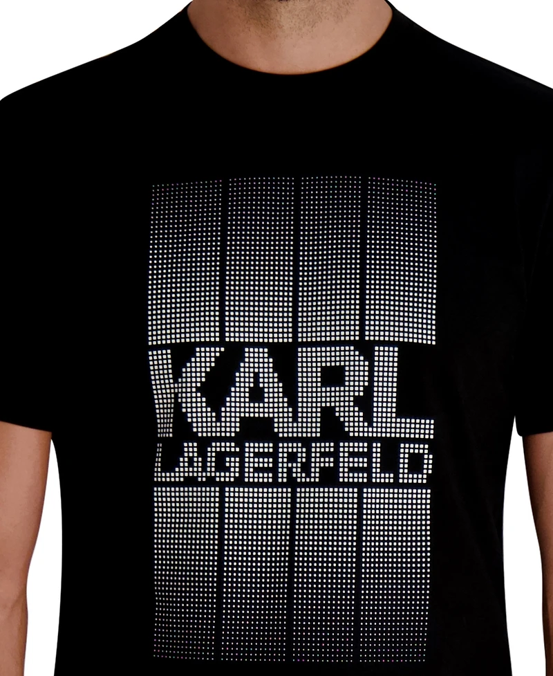 Karl Lagerfeld Paris Men's Pixelated Graphic Detail T-shirt