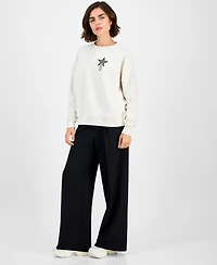 Boss Orange Women's Cotton Star Crewneck Sweatshirt