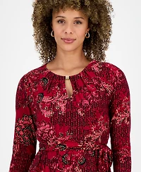 Kasper Women's Printed 3/4-Sleeve Midi Dress