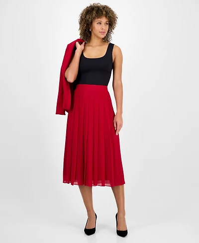 Kasper Women's Pleated Pull-On Skirt