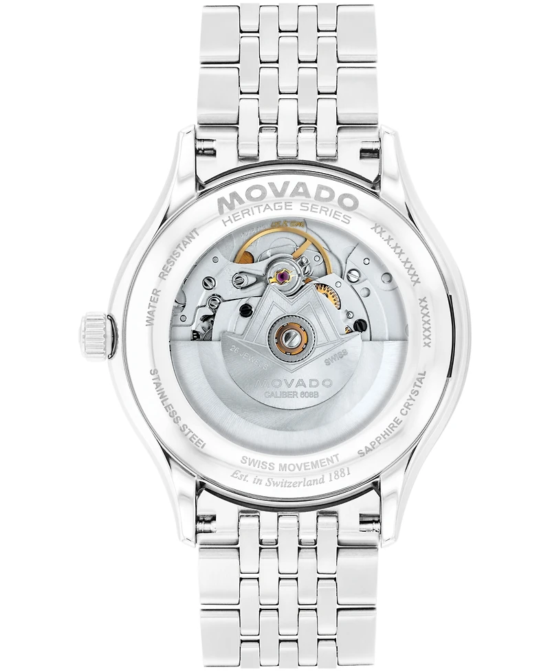 Movado Men's Calendoplan Swiss Automatic Stainless Steel Watch, 40mm