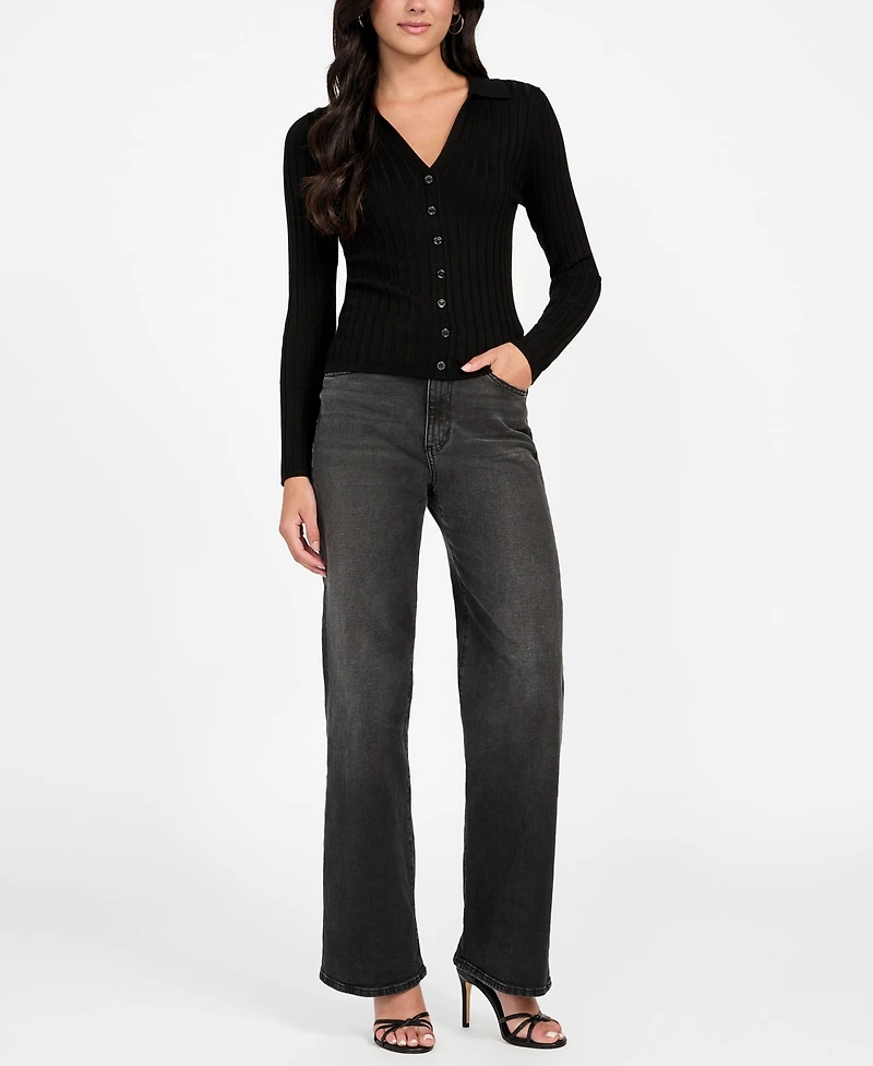 Guess Women's Long Sleeve Ribbed Miranda Sweater