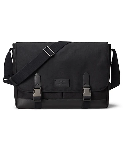 Polo Ralph Lauren Men's Leather-Trim Travel Messenger Bag