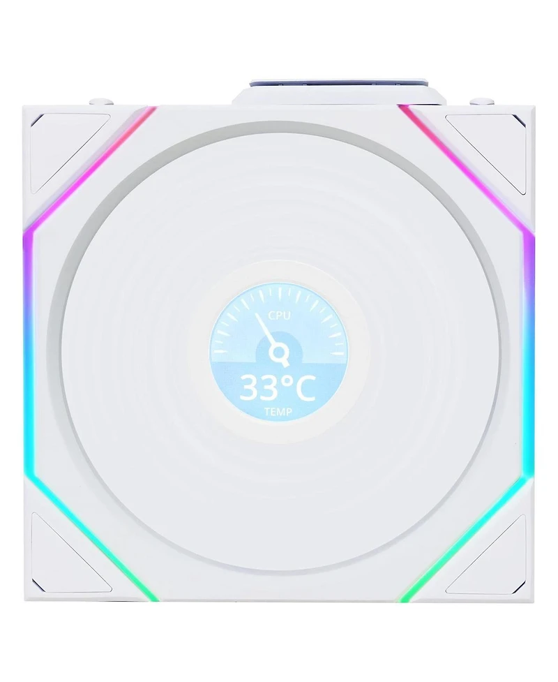 Lian-Li Uni Fan Tl Wireless 1.6" Lcd 120mm Argb Case Fan with Reverse Blade, White