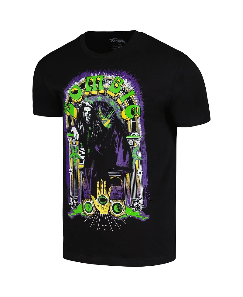 Global Merch Men's Black Rob Zombie Symbology Throne T-Shirt