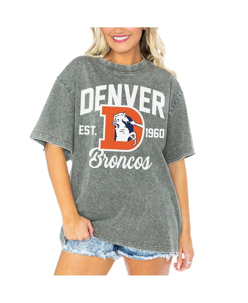 Gameday Couture Women's Gray Denver Broncos Tackle Titan Boyfriend Washed T-Shirt