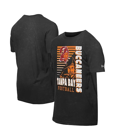 New Era Men's Black Tampa Bay Buccaneers Retro Logo Enzyme Washed Oversized T-Shirt