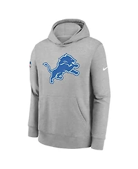 Nike Big Boys and Girls Gray Detroit Lions Sideline Club Fleece Hoodie