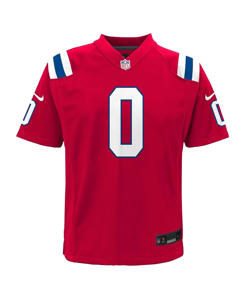 Nike Big Boys and Girls Christian Gonzalez Red New England Patriots Alternate Game Jersey