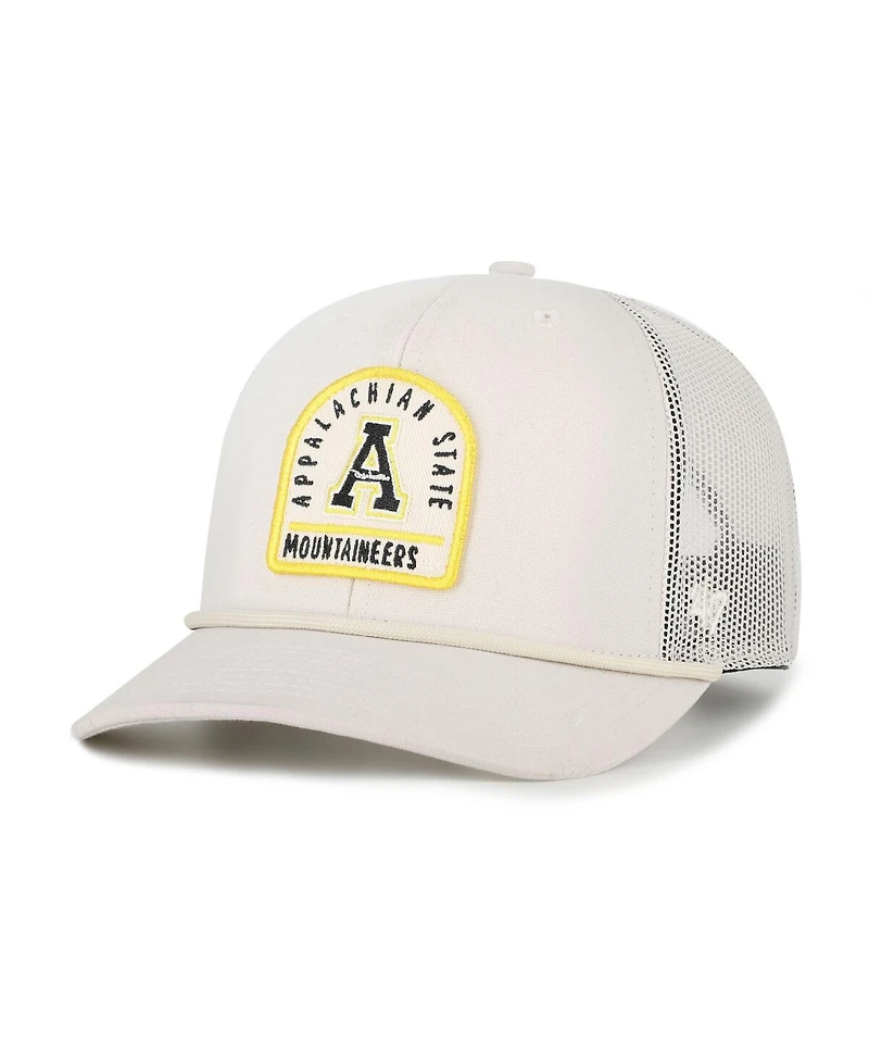 '47 Brand Men's and Women's Cream Appalachian State Mountaineers Core Inline Gravestone Adjustable Trucker Hat